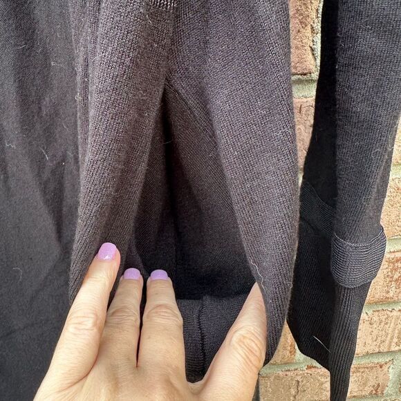 WHBM 3/4 Length Black Open Front Cardigan - Picture 6 of 10